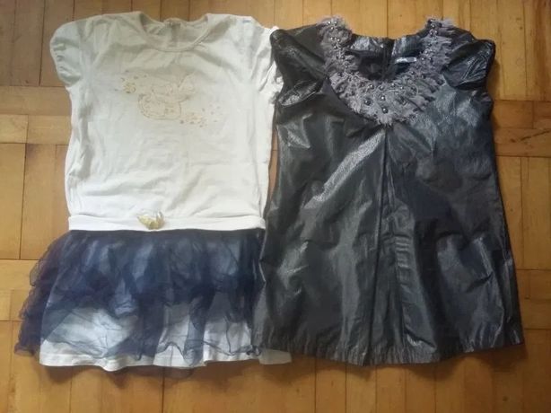 Zestaw ciuszków dla dziewczynki 134/140 Bluzy Spodnie Sukienki Kurtki