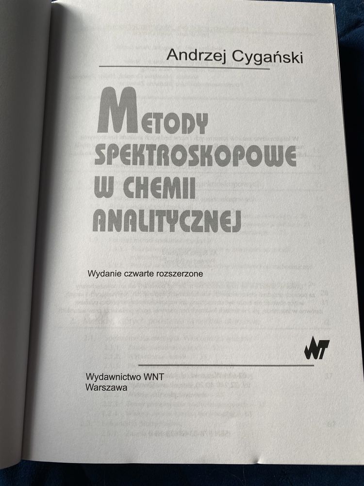 Metody Spektroskopowe w Chemii Analitycznej Andrzej Cygański WNT 2012