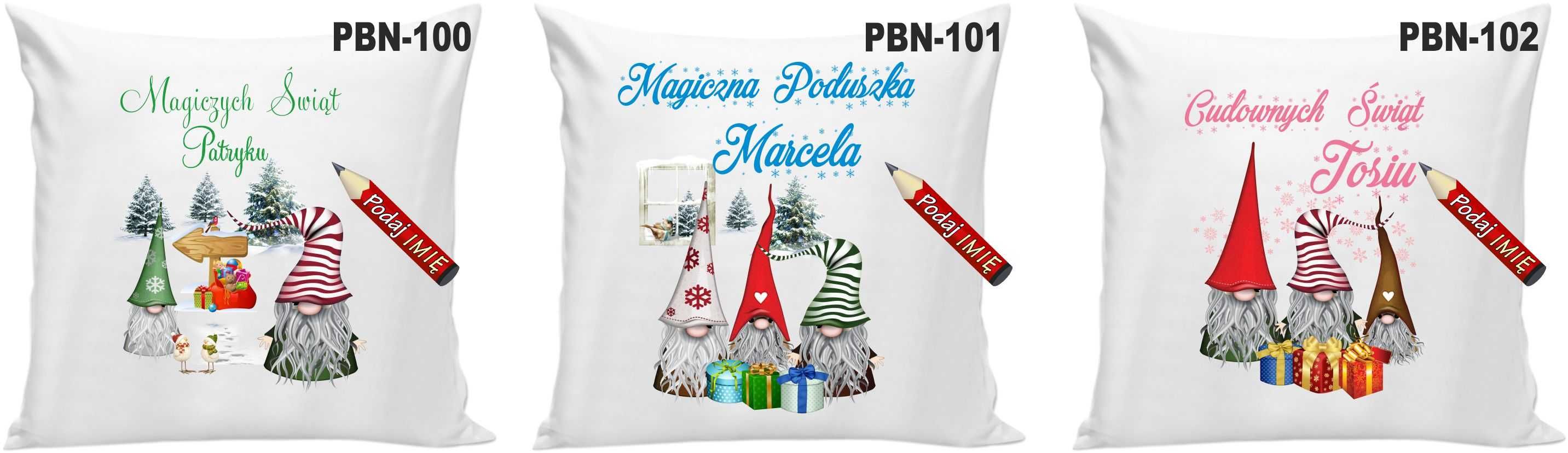Poduszka z Imieniem Skrzat Święta Mikołaj Gwiazdka WZORY !