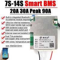 Смарт БМС на 30 Ампер Smart BMS JBD 7S-14S SP14S004 V1.3 с блютузом