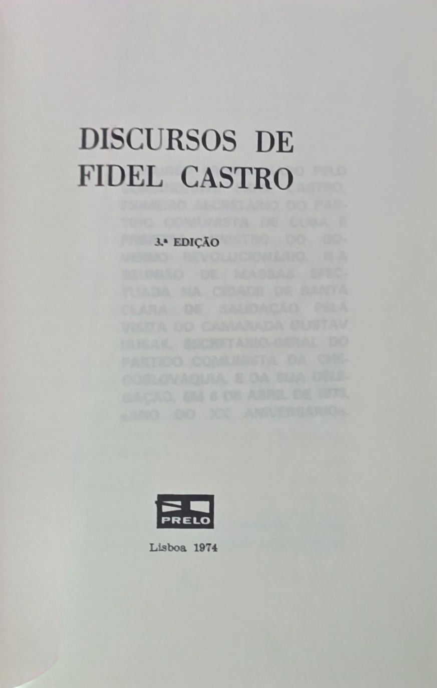 Livro - Discursos de Fidel de Castro - Ref: SD