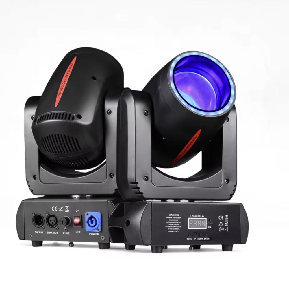 Ruchome głowy led 180w 3d beam + spot + wash 18 pryzmatów DMX
