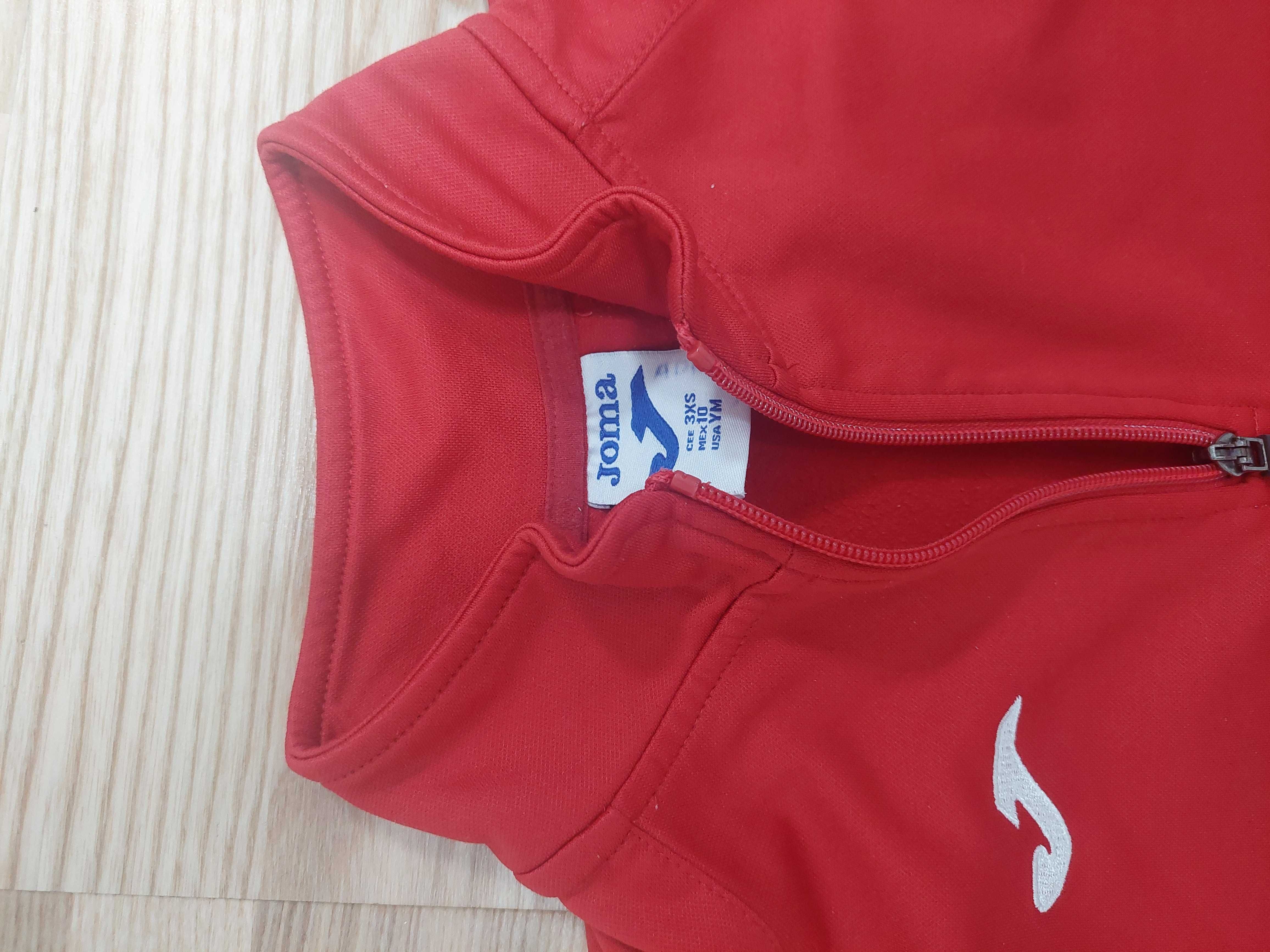 Dres sportowy dla chłopca Joma czerwona bluza, czarne spodnie na 10lat