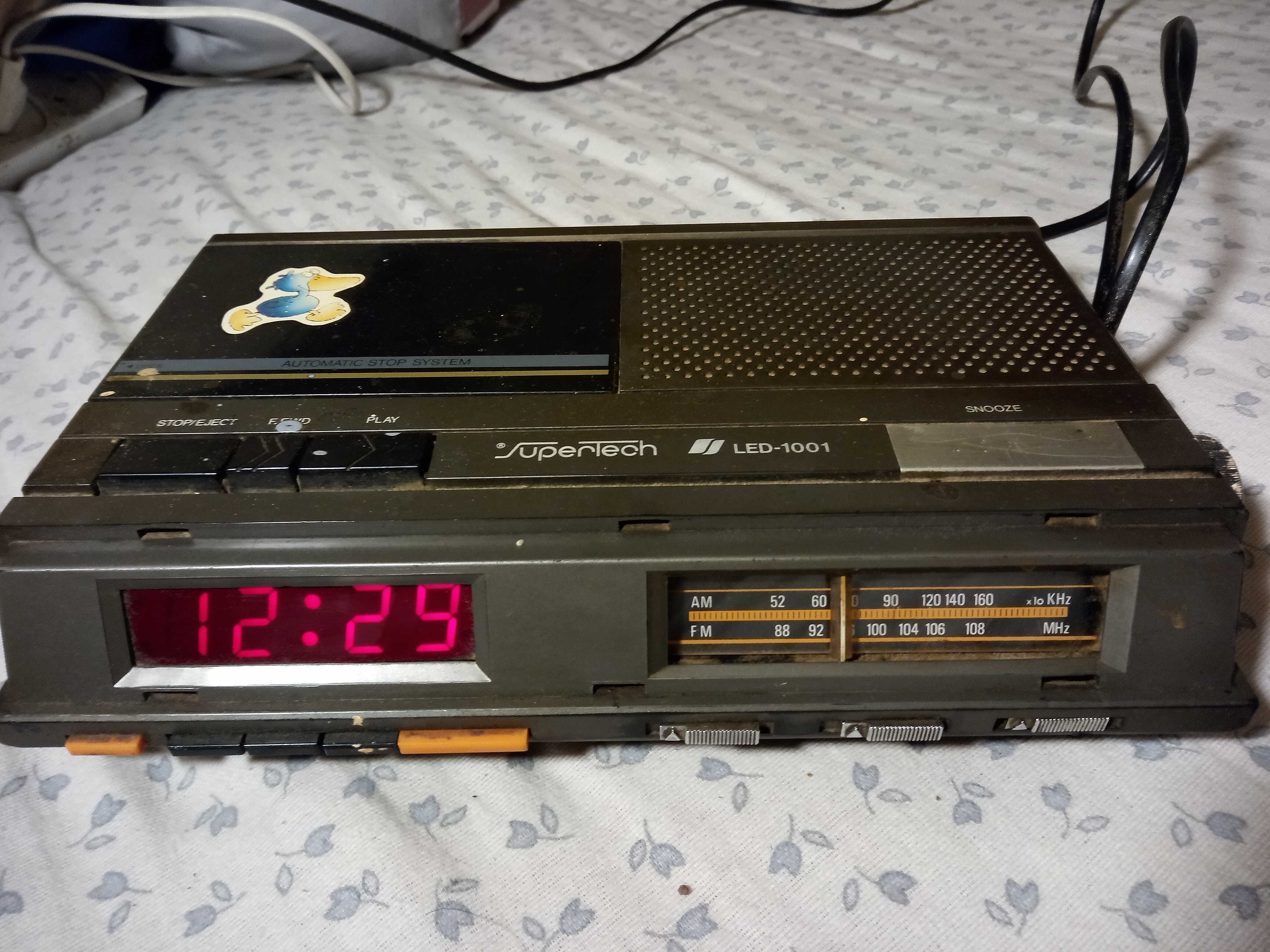 supertech led-1001 radio clock casete player