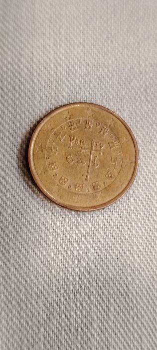 Moeda de Portugal 5 Cts Com defeito