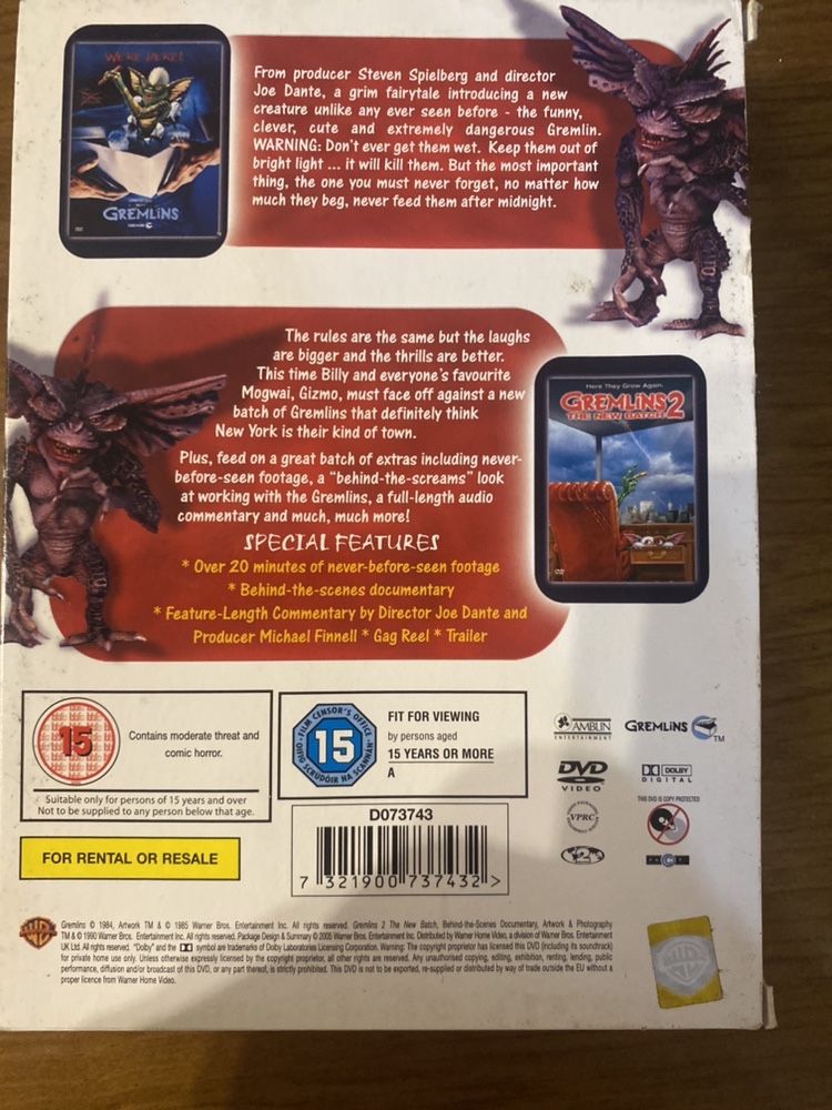 DVD Set Gremelins Collection 1 e 2