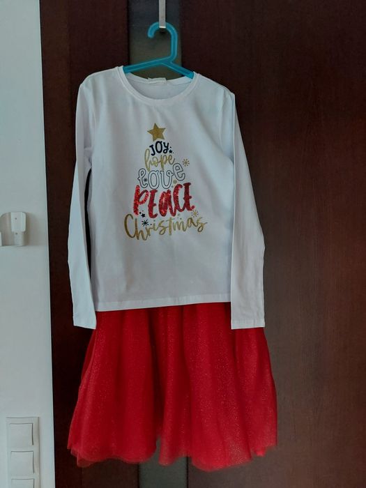 Bluzka, T-shirt, spódniczka, rajstopy - Coccodrillo - zestaw - 152 cm