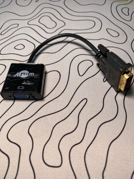 Перехідник vga-dvi +кабель vga