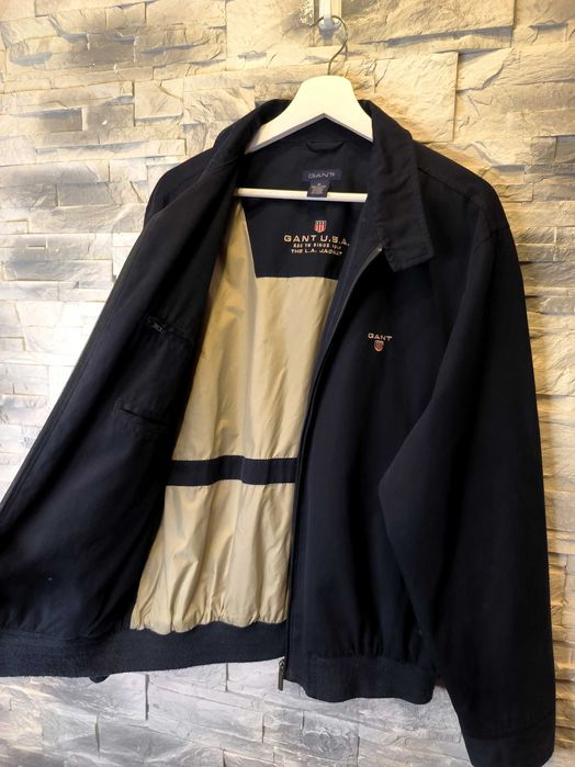 Kurtka Wiatrówka Gant Harrington Bomberka Granatowa Logo