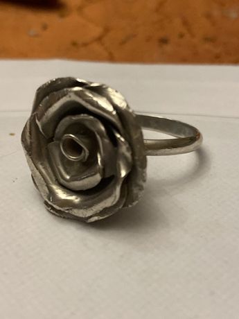 ORNO srebrny pierscionek starej wytwórni katalogowy róża ręczna robota