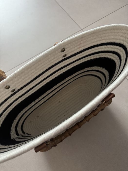 Torebka koszyk shopperka styl marynarski na lato w paski