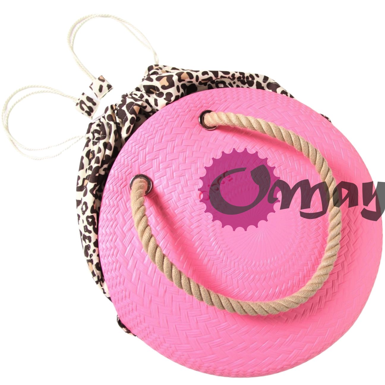 Beżowy organizer worek do OBAG TWIST MINI panterka brąz komin OMAY