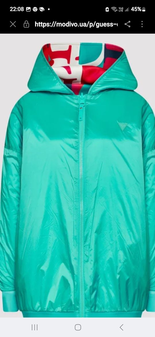 Продам  двусторонню куртку-ветровку Guess,  xxs, оверсайз