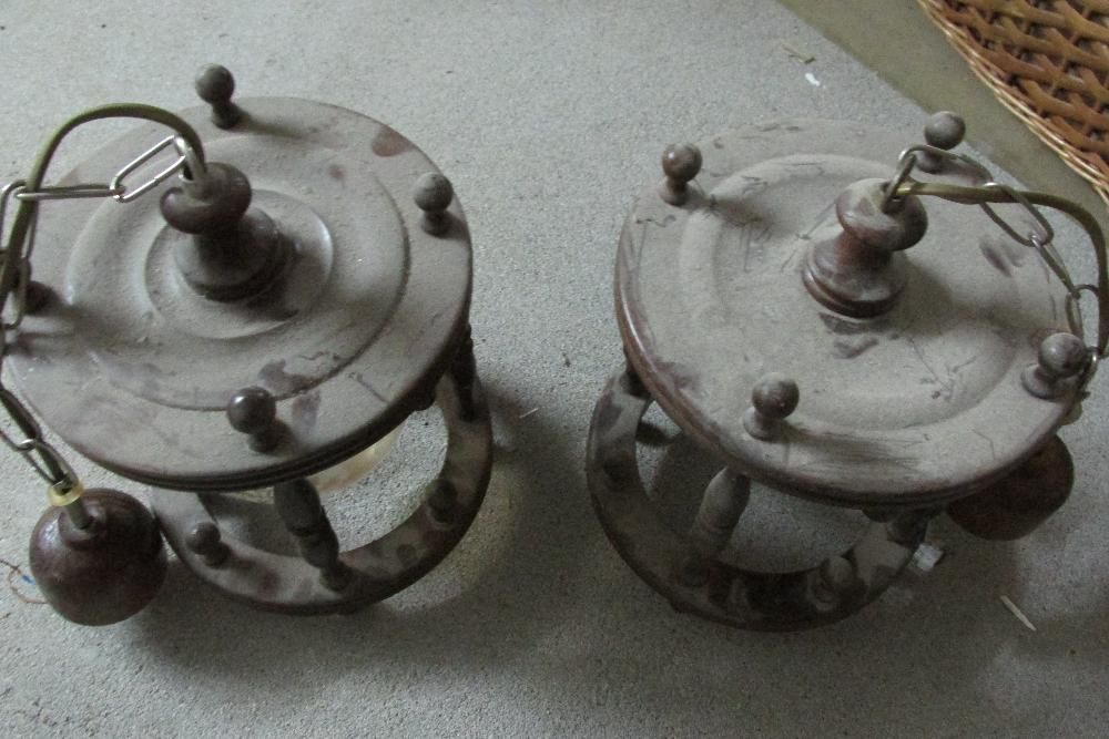 Candeeiro tecto em madeira/vidro