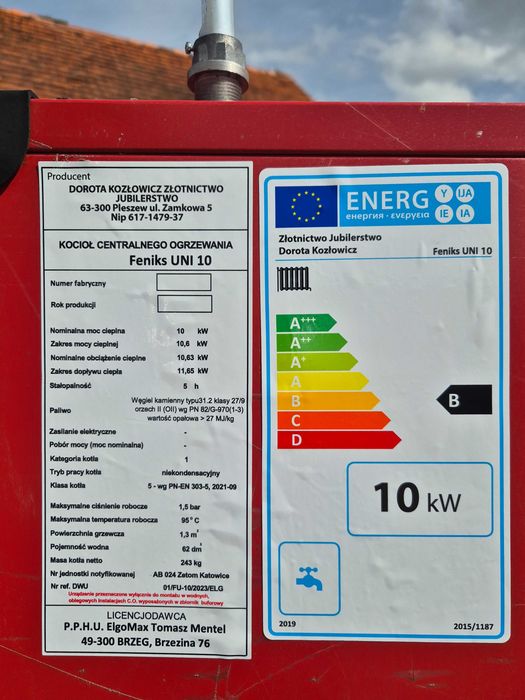 KOCIOŁ Węgiel 10 kW. Klasa 5 Piece KOTŁY Drewno Chrust Zasypowy