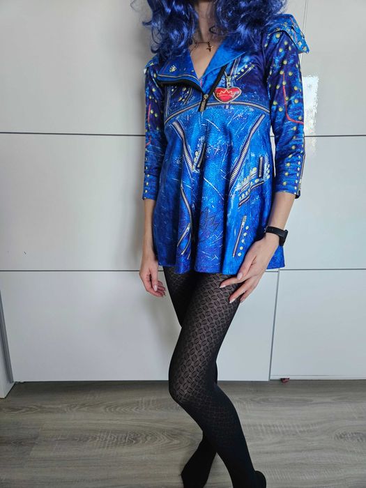 Strój Evie / Mal Disney Descendants + peruka – kostium cosplay 130 cm