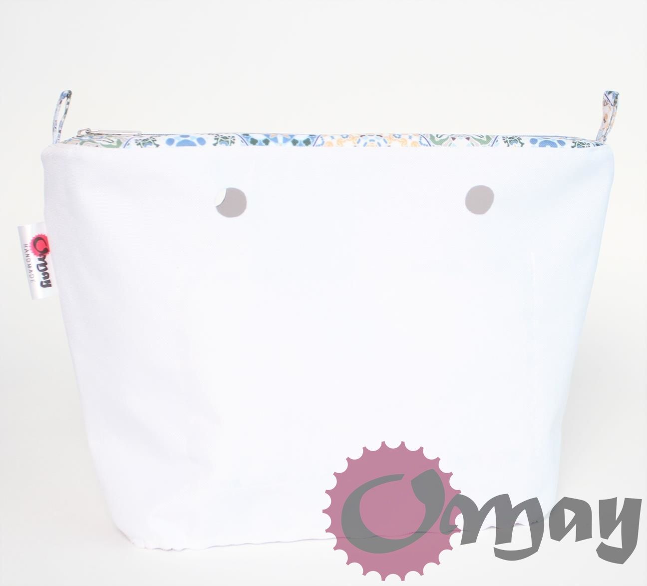 Organizer OBAG MINI kafelki biszkoptowe błękit 2 kieszenie wkład OMAY