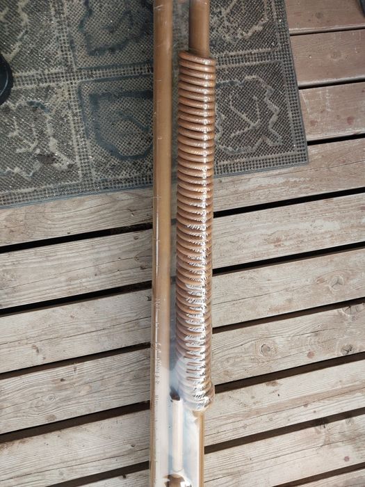 Karnisz podwójny brazowy, orzech