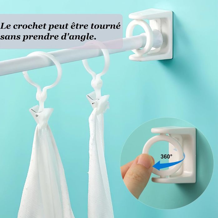 Wspornik do wieszania drążka/karnisza bez wiercenia