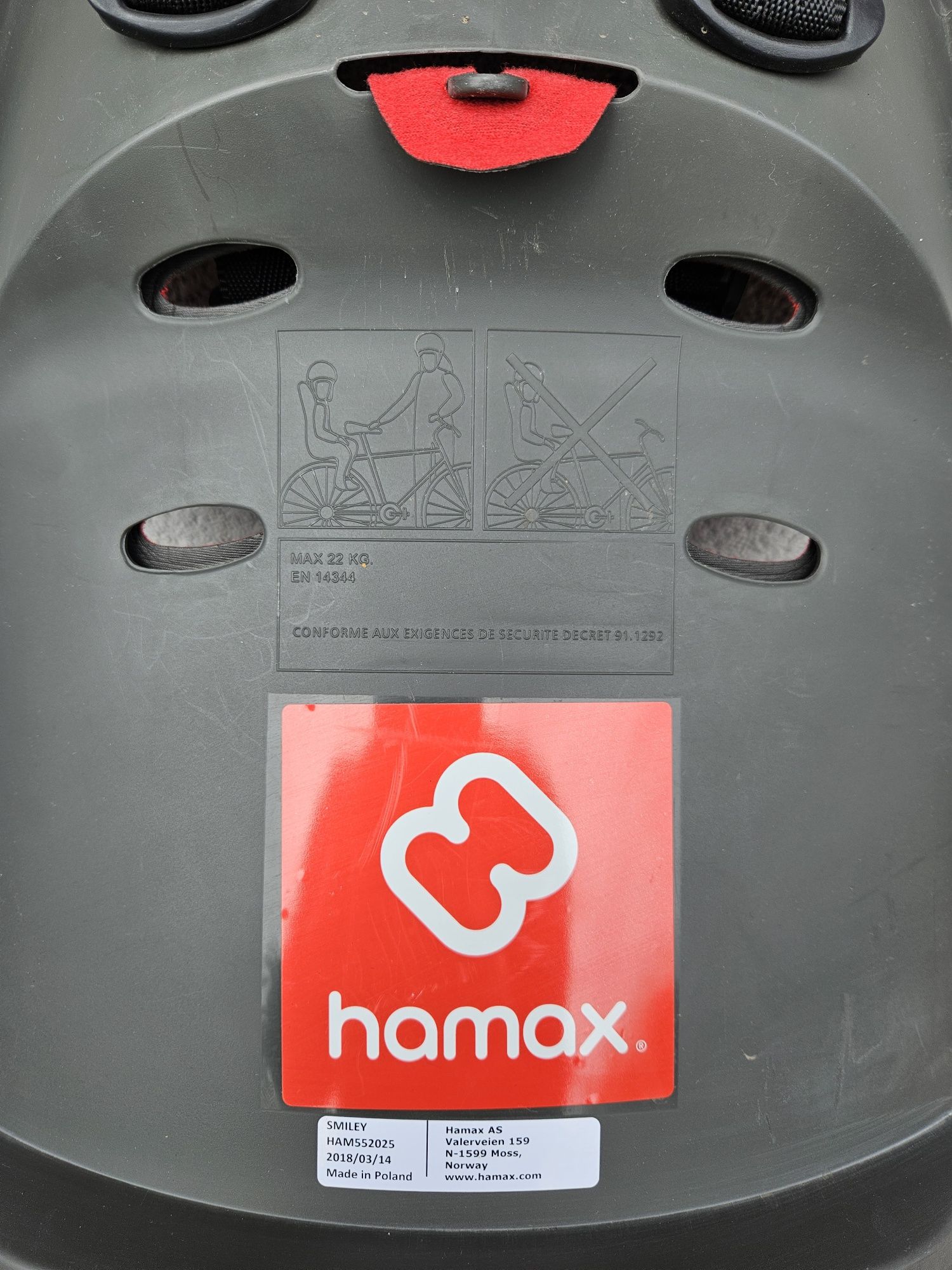 Fotelik rowerowy Hamax Smiley