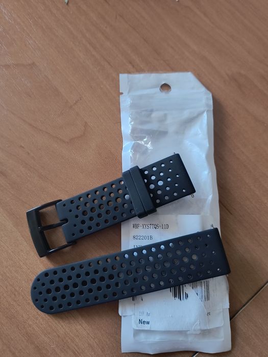 Czarny silikonowy pasek do zegarka 25 mm, nowy