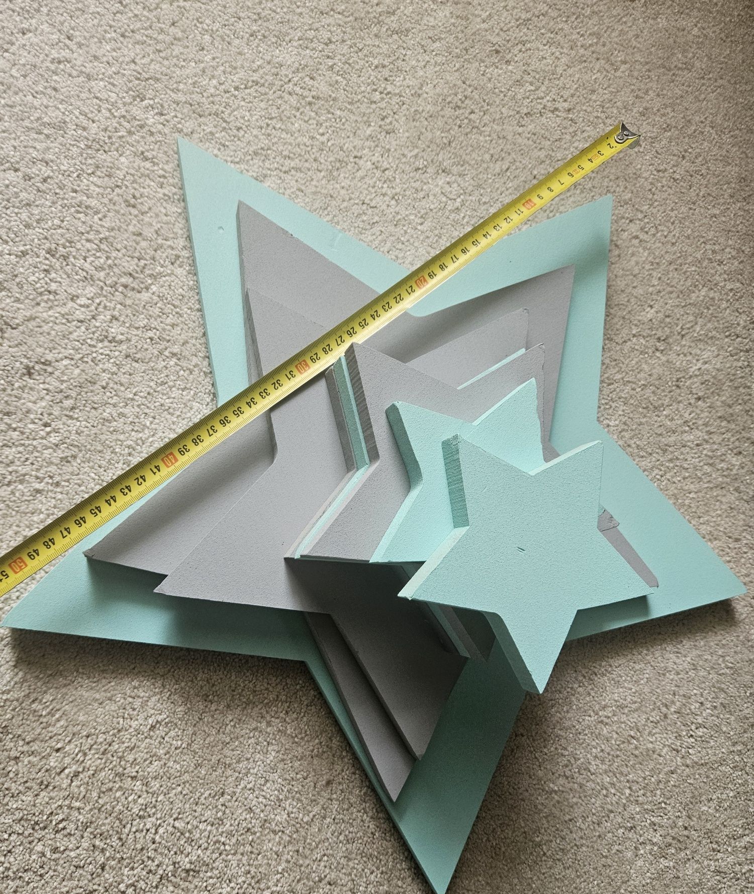 Gwiazdki 3D na ścianę lub sufit (13-53cm rozpiętości, grubość 2cm)