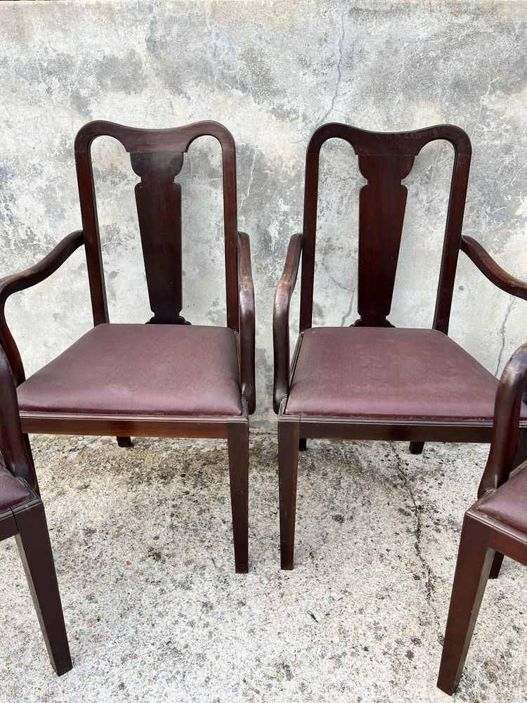 Set de 4 Cadeiras de Jantar Vintage em Mogno