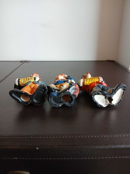3 palhaços vintage em cerâmica