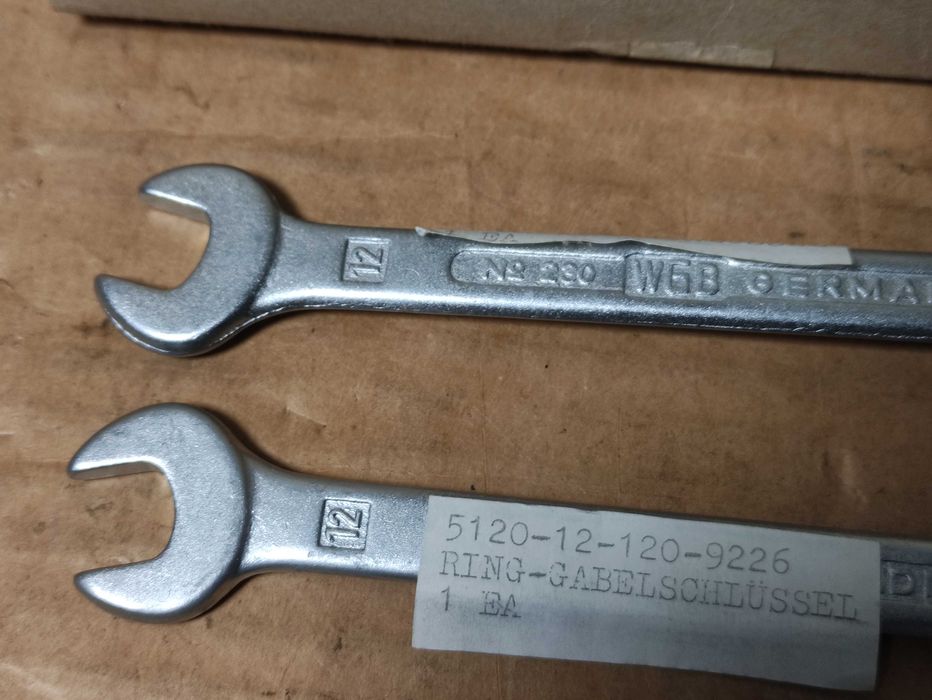 Klucz płasko oczkowy roz. 12 komplet 10 szt. nowy niemiecki