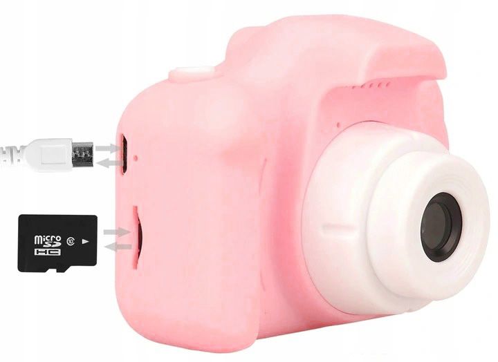 Aparat Dla Dzieci Kamera Krówka 40Mpx Zabawka + Karta 32Gb - Różowy