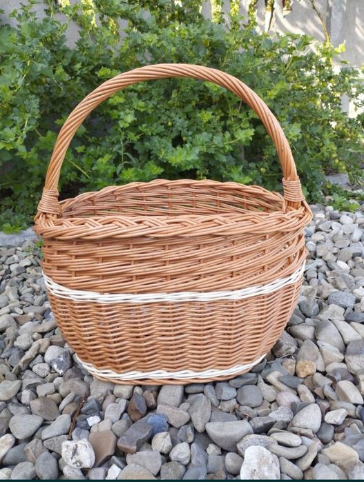 Kosz wiklinowy na zakupy grzyby koszyk prezentowy piknikowy