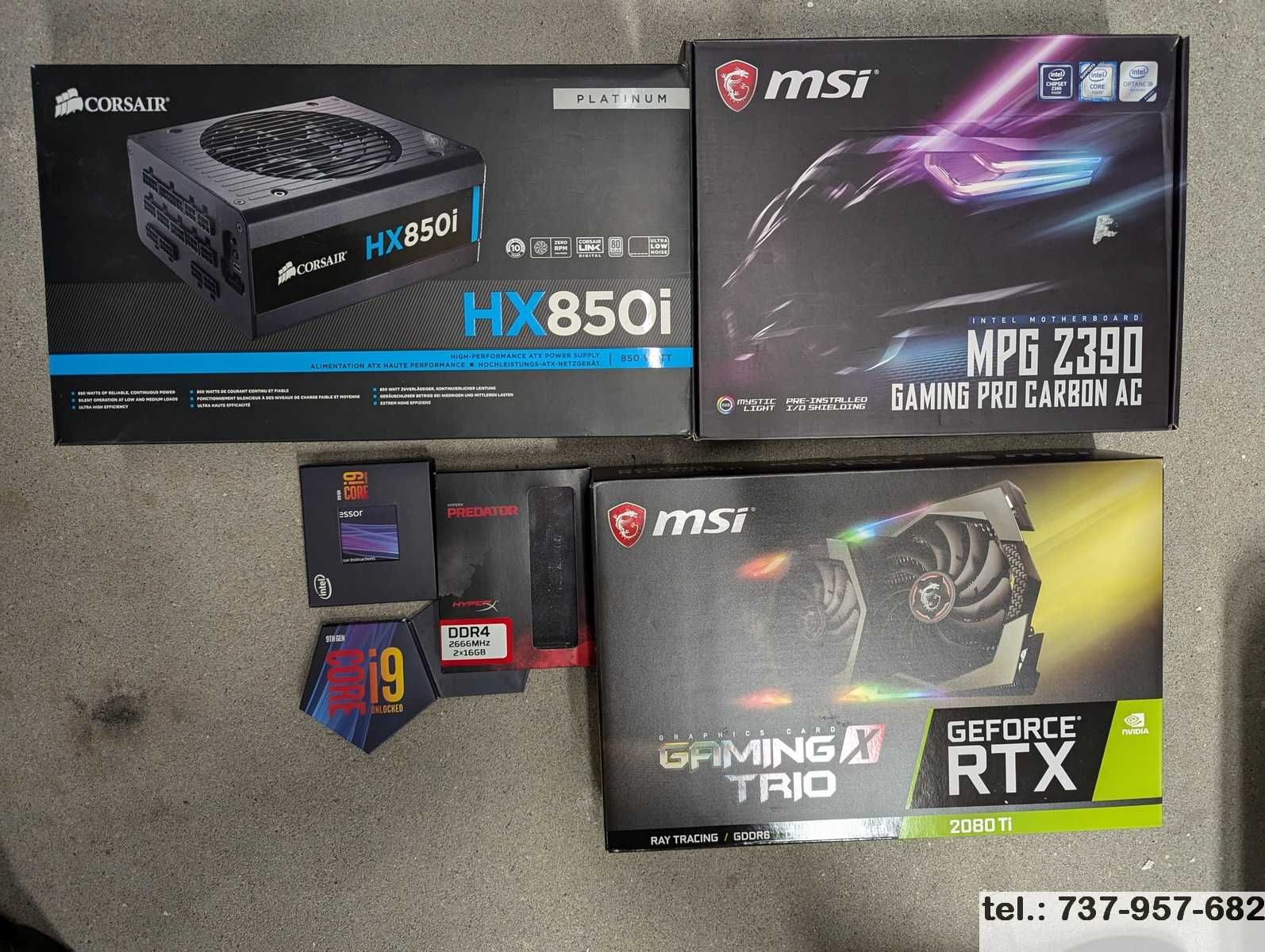 komputer PC, Intel Core i9-9900K MSI Geforce RTX 2080 TI Gaming X Trio