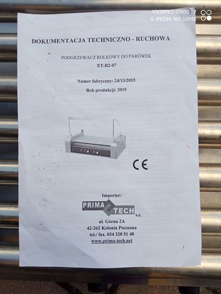 Podgrzewacz rolkowy do parówek z szybą.Nowy.
