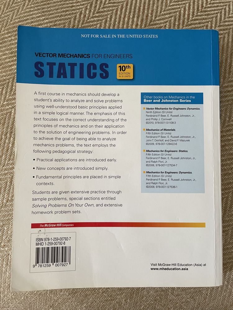 Livro “Vector Mechanics for Engineers: Statics”