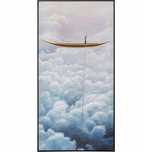 Obraz Abstrakcyjny Kare Design Chmura Łódź Niebieski 120x60cm