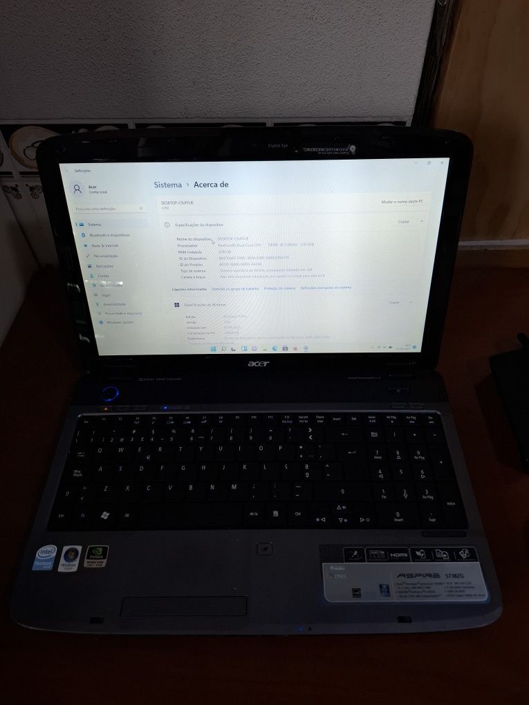 Acer Aspire Wjndows 11 4gbram intel core2duo