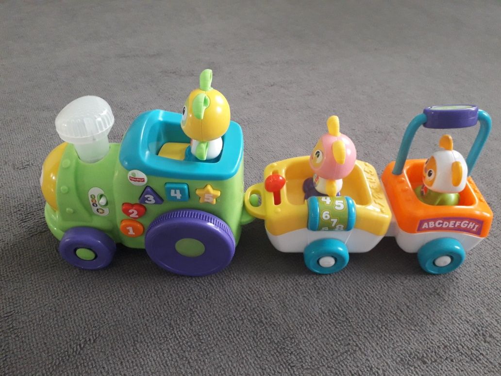 Pociąg ciuchcia Bebo Fisher Price J. Polski