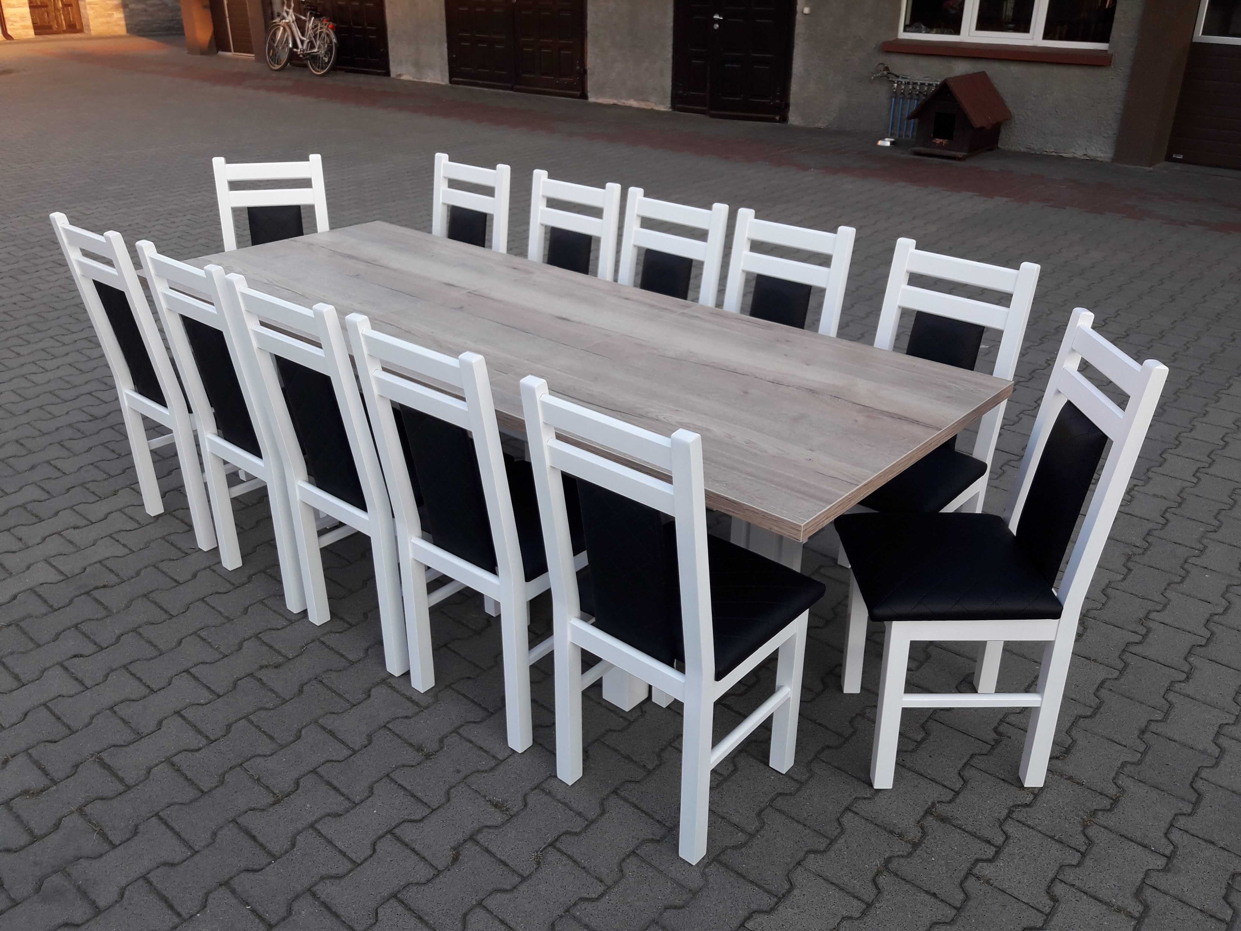 stol 244/314x103 +14 krzesel blat craft zloty okazja solidne krzesła