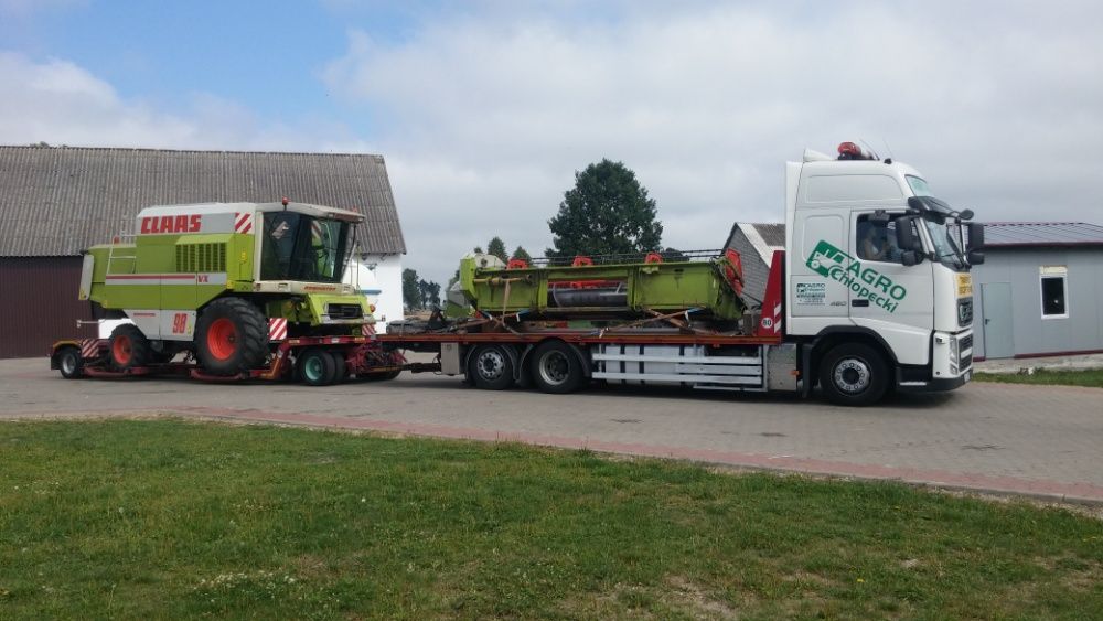 Transport kombajnów Claas Mega, Medion, Commandor, Avero,208,218,340