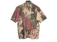 Etno koszula męska batik vintage unikat boho L XL