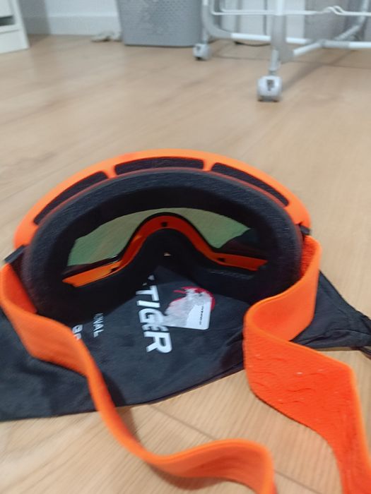 Gogle Snowboardowe Narciarskie Pomarańczowe lustrzane Duże X-Tiger
