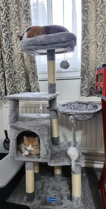Drapak dla kota z zabawką, wieża dla kotów , domek dla kota, NOWY