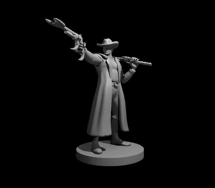 Miniaturas Aventureiros RPG Impressos em 3D - Classe: Gunslinger