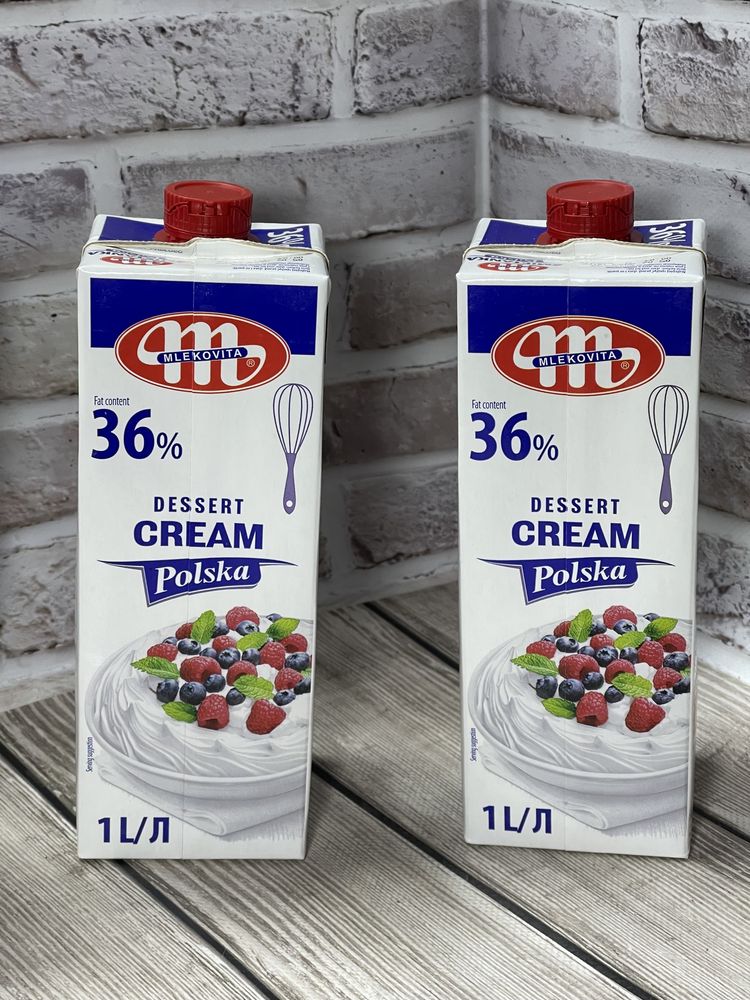 Вершки Mlekovita 30 та 36 % 1 літр