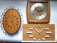 Zegary ścienne vintage East Germany drewno metal