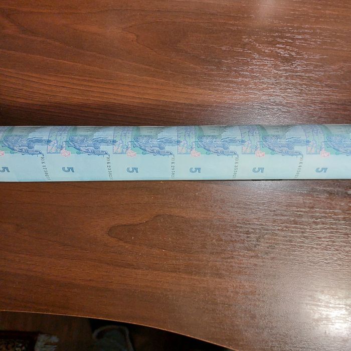 Банкнота НБУ  Нерозрізаний  аркуш 60шт  5 грн 2015 року