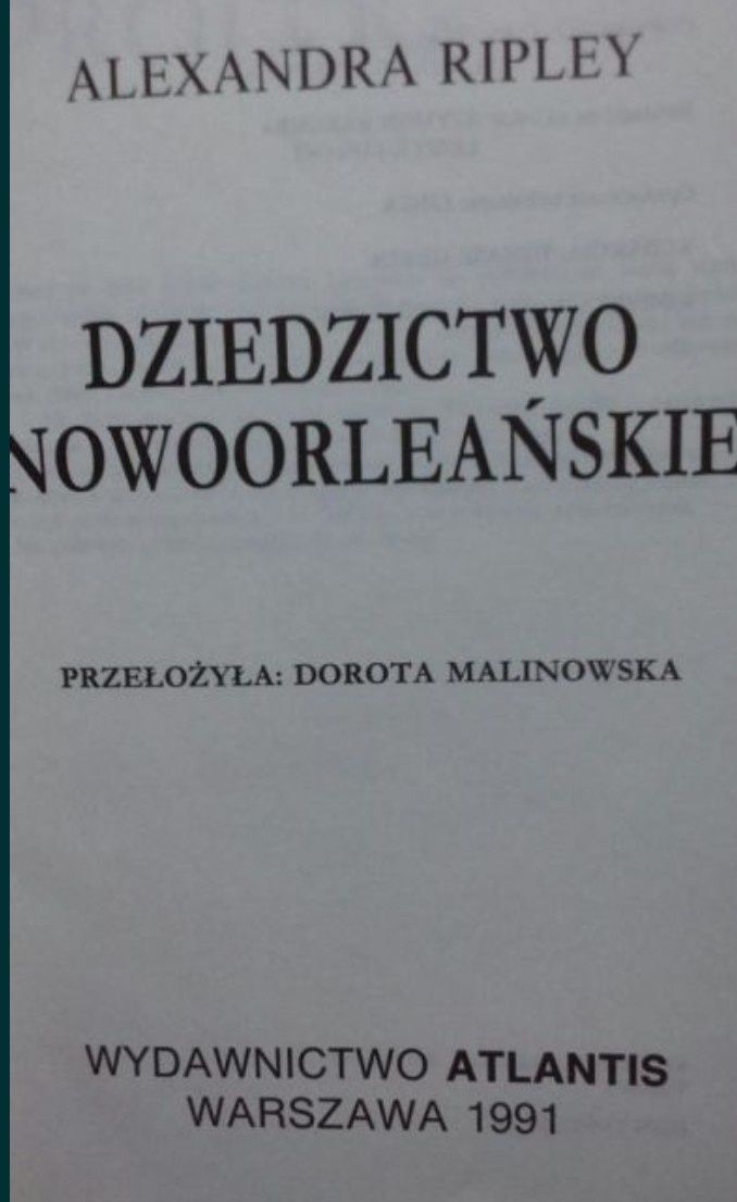 Dziedzictwo nowoorleańskie - Alexandra Ripley