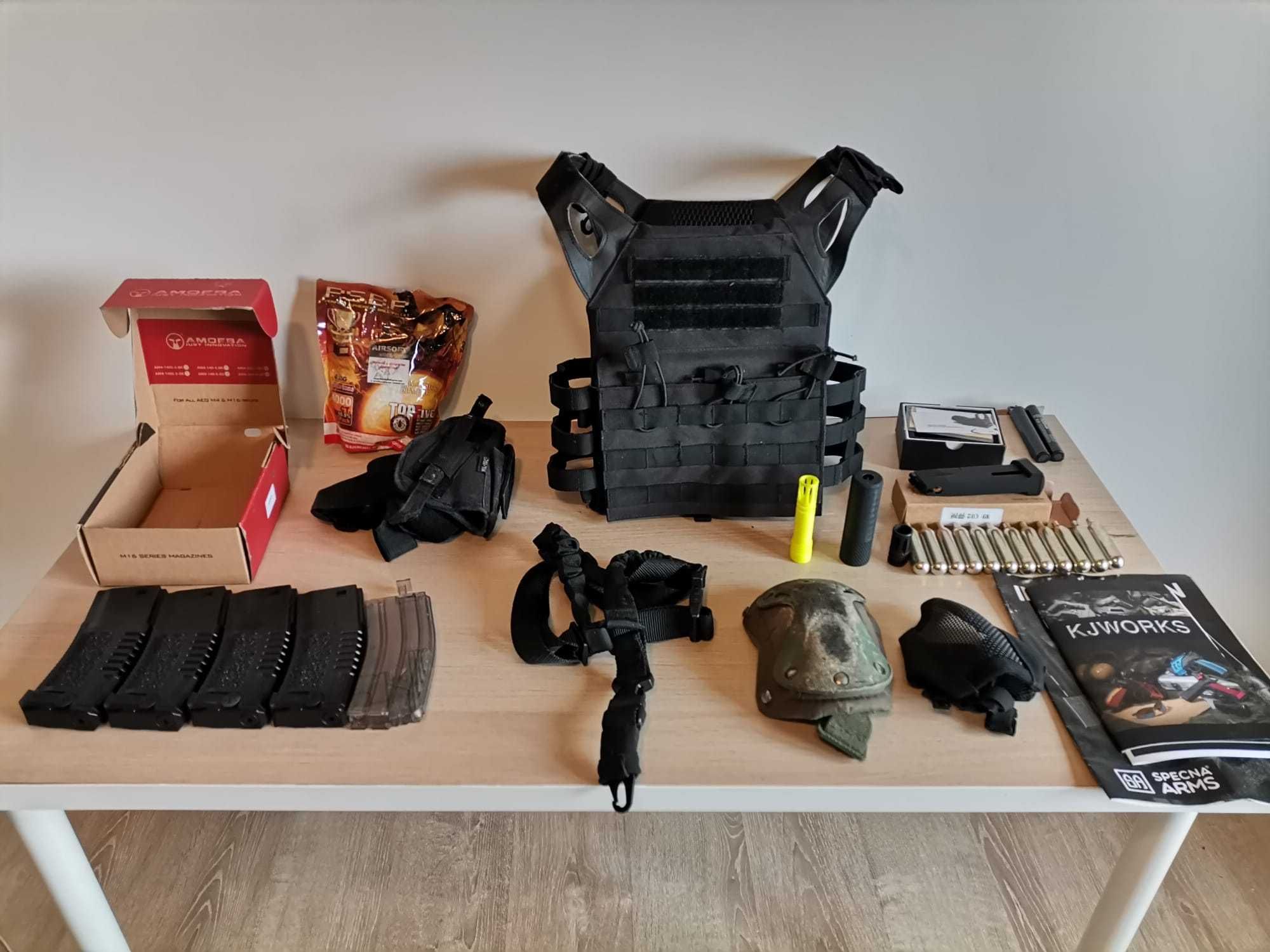 Material completo Airsoft (Arma principal+arma secundaria+equipamento)