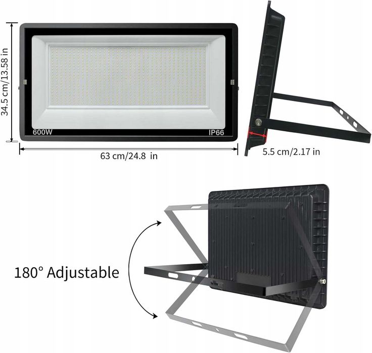 Halogen biały 600w 3000k reflektor led zewnętrzny ip66 dom podwórko
