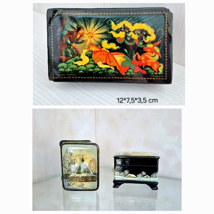 Скринька Палех подарунок шкатулка дерево лак